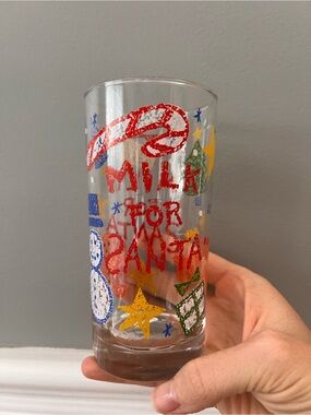 Vintage Anchor Hocking Milk for Santa Glass